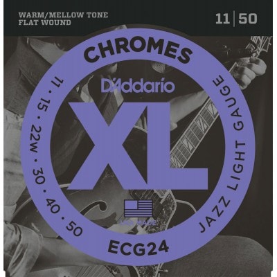 ECG24 CHROMES FLAT WOUND ELECTRIC GUITAR STRINGS JAZZ LIGHT 11-50