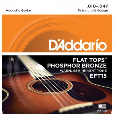 EFT15 FLAT TOPS PHOSPHOR BRONZE ACOUSTIC GUITAR STRINGS EXTRA LIGHT 10-47