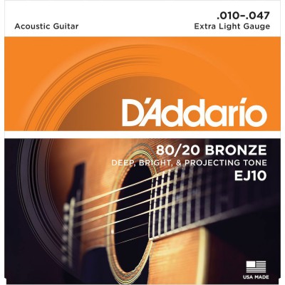 EJ10 BRONZE ACOUSTIC GUITAR STRINGS EXTRA LIGHT 10-47