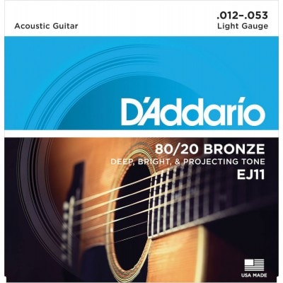 EJ11 80/20 BRONZE ACOUSTIC GUITAR STRINGS LIGHT 12-53