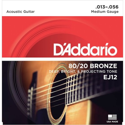 EJ12 80/12 BRONZE ACOUSTIC GUITAR STRINGS MEDIUM 13-56