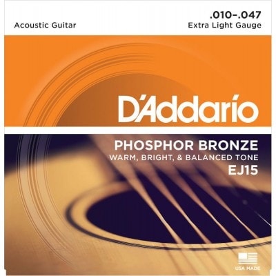 EJ15 PHOSPHOR BRONZE ACOUSTIC GUITAR STRINGS EXTRA LIGHT 10-47