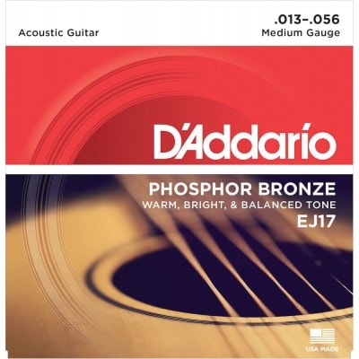 EJ17 PHOSPHOR BRONZE ACOUSTIC GUITAR STRINGS MEDIUM 13-56