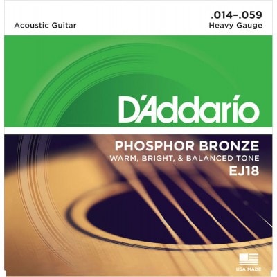 EJ18 PHOSPHOR BRONZE ACOUSTIC GUITAR STRINGS HEAVY 14-59