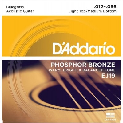 EJ19 PHOSPHOR BRONZE ACOUSTIC GUITAR STRINGS BLUEGRASS 12-56