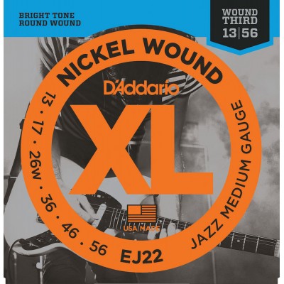 EJ22 NICKEL WOUND ELECTRIC GUITAR STRINGS JAZZ MEDIUM 13-56