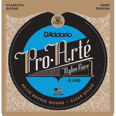 EJ48 80/20 BRONZE PRO-ARTE NYLON CLASSICAL GUITAR STRINGS HARD TENSION