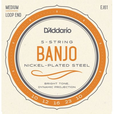 EJ61 Jeu Nickel pour Banjo 5 Cordes 10-23 Medium