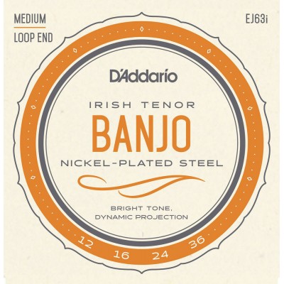 EJ63I STRINGS FOR BANJO LIGHT TENOR IRISH 12-36