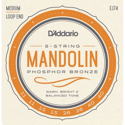 D\'addario And Co Cordes Pour Mandoline J74 Bronze Phosphoreux Medium 11-40