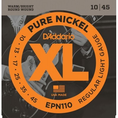 EPN110 PURE NICKEL ELECTRIC GUITAR STRINGS REGULAR LIGHT 10-45