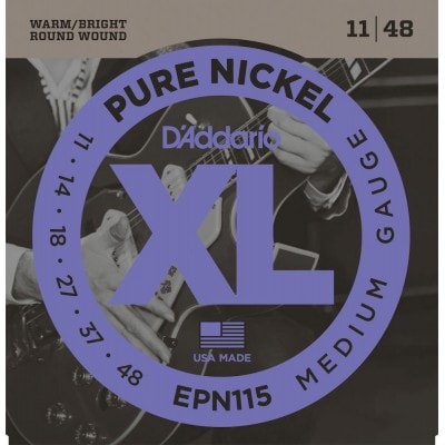 EPN115 PURE NICKEL ELECTRIC GUITAR STRINGS BLUES/JAZZ ROCK 11-48