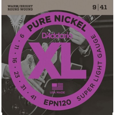 EPN120 PURE NICKEL ELECTRIC GUITAR STRINGS SUPER LIGHT 9-41