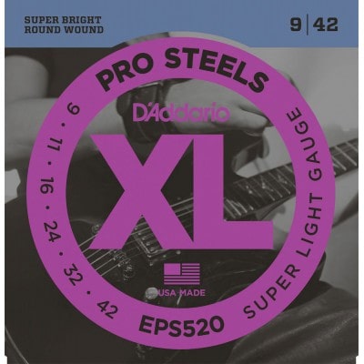 EPS520 PROSTEELS ELECTRIC GUITAR STRINGS SUPER LIGHT 9-42