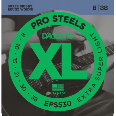 EPS530 PROSTEELS ELECTRIC GUITAR STRINGS EXTRA-SUPER LIGHT 8-38