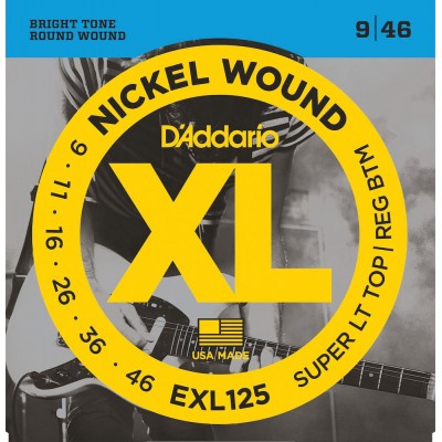 EXL125 NICKEL WOUND SUPER LT TOP/ REGULAR BTM 9-46