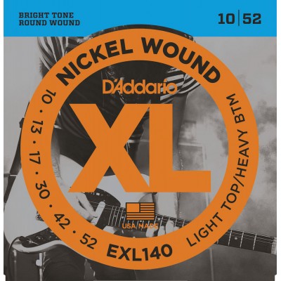 EXL140 NICKEL WOUND ELECTRIC GUITAR STRINGS LIGHT TOP/HEAVY BOTTOM 10-52