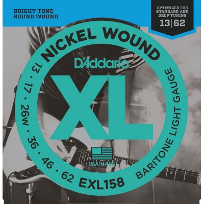 EXL158 NICKEL WOUND ELECTRIC GUITAR STRINGS BARITONE LIGHT 13-62