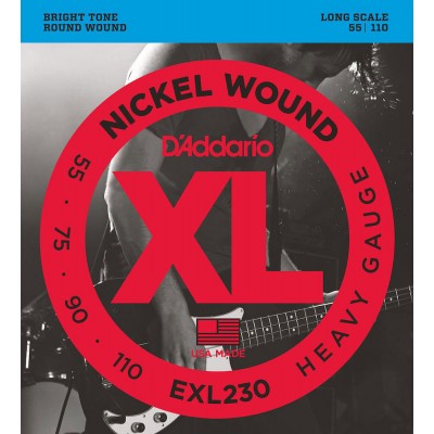 D'ADDARIO AND CO EXL230 NICKEL WOUND BASS GUITAR STRINGS HEAVY 55-110 LONG SCALE