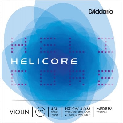4/4 HELICORE VIOLIN STRING SET WITH WOUND E SCALE MEDIUM TENSION