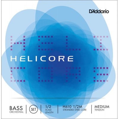 STRINGS SET FOR DOUBLE BASS ORCHESTRA HELICORE 1/2 NECK MEDIUM TENSION