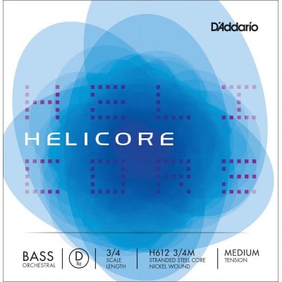 D\'addario Helicore Orchestral Contrebasse 3/4 Corde De Re Medium/file Nickel