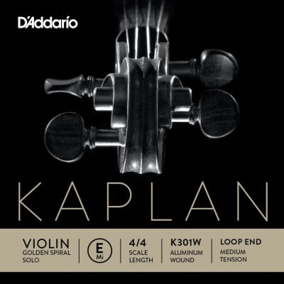 SINGLE STRING (E) FOR VIOLIN KAPLAN GOLDEN SPIRAL SOLO EXTREMITY WITH 4/4 HANDLE LOOP MEDIUM TENSION