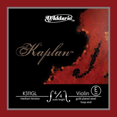 CORDE SEULE (MI) PLAQUEE OR POUR VIOLON KAPLAN EXTREMITE A BOUCLE MANCHE 4/4 TENSION MEDIUM