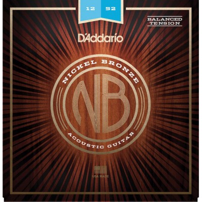 D\'addario And Co Cordes Pour Guitare Acoustique Nb1252bt Nickel Bronze Tension Balanced Light 12-52
