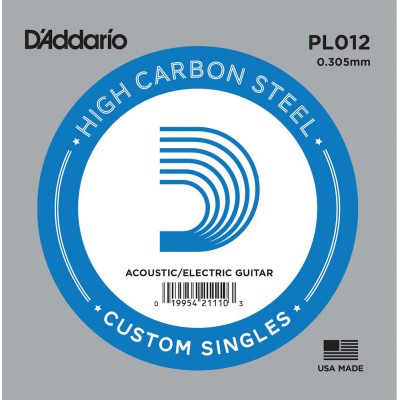 PL012 PLAIN STEEL GUITAR SINGLE STRING 12