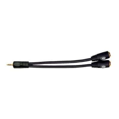 D\'addario And Co 1/8 Inch Male Stereo To Dual 1/8 Inch Female Stereo Adapter