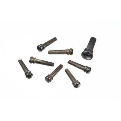 EBONY BRIDGE PINS WITH END PIN SET EBONY