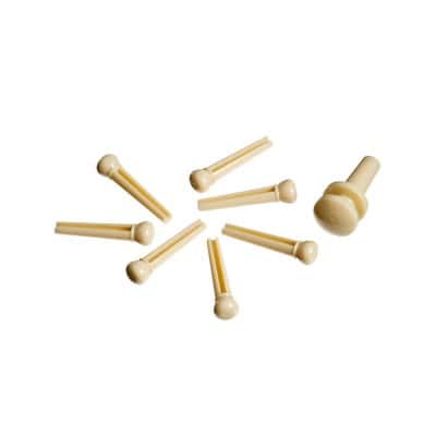 INJECTED MOLDED BRIDGE PINS WITH END PIN SET OF 7 IVORY