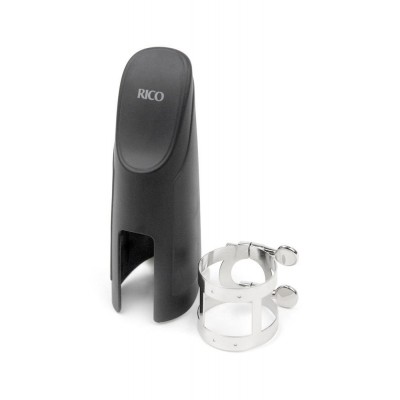 RBS1N - RICO ABRACADEIRA SAXOFONE BARITONO Y COPRIBOQUILHA (GRAFTONITE MOUTHPIECE) NICKEL PLATED