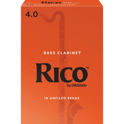 Rea1040 - Anches Clarinette Basse Rico , Force4 (Pack De 10)