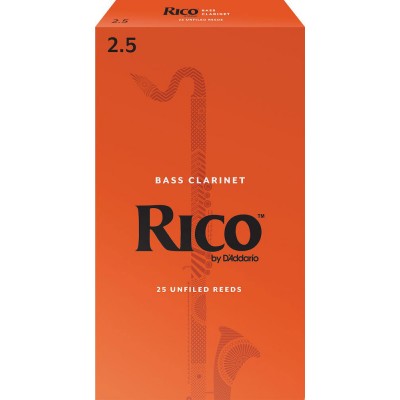 D\'addario - Rico Rea2525 - Anches Rico Royal Clarinette Basse, Force 2.5, Pack De 25