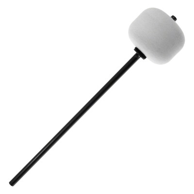 206A - BD BEATER - WHITE FELT - LONG SHAFT BLACK