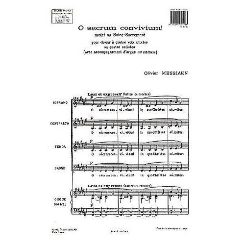 DURAND Messiaen O. - O Sacrum Convivium Motet Au SAINT-sacrement - Choeur