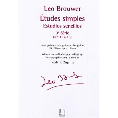 BROUWER LEO - ETUDES SIMPLES - ESTUDIOS SENCILLOS (SERIE 3)- GUITARE 