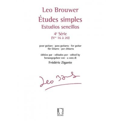 BROUWER LEO - ETUDES SIMPLES - ESTUDIOS SENCILLOS (SERIE 4)- GUITARE 