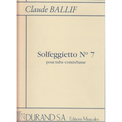 BALLIF CLAUDE - SOLFEGGIETTO OP.36 N°7 pour Tuba-Contrebasse 