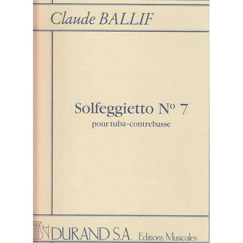 DURAND BALLIF CLAUDE - SOLFEGGIETTO OP.36 N°7 pour Tuba-Contrebasse 