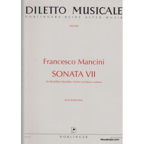 DOBLINGER MANCINI F. - SONATA VII C-DUR - FLUTE A BEC & BASSE CONTINUE