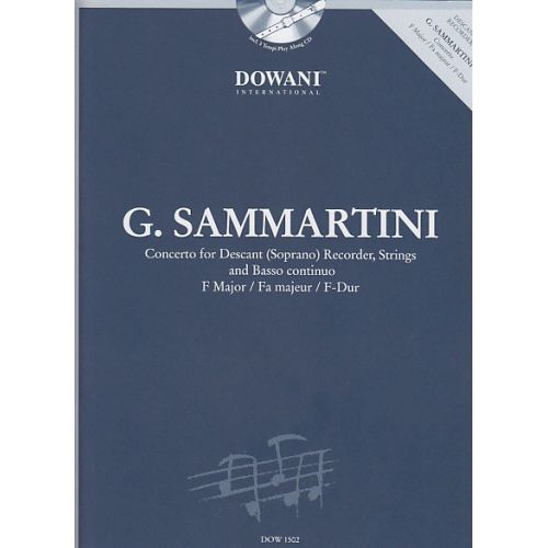SAMMARTINI G. - CONCERTO - FLUTE A BEC SOPRANO, CORDES, BC