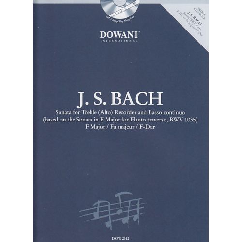 DOWANI BACH J.S. - SONATE EN FA MAJEUR - FLUTE A BEC ALTO, BASSE CONTINUE