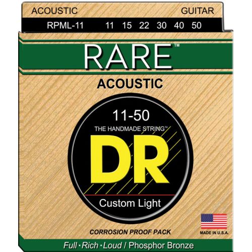 DR STRINGS RPML-11 RARE PHOSPHORE BRONZE ACOUSTIC 11-50 MEDIUM LITE