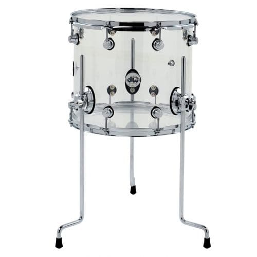 DW DRUM WORKSHOP TOM BASSE DESIGN ACRYLIQUE CLEAR 14" x 12"