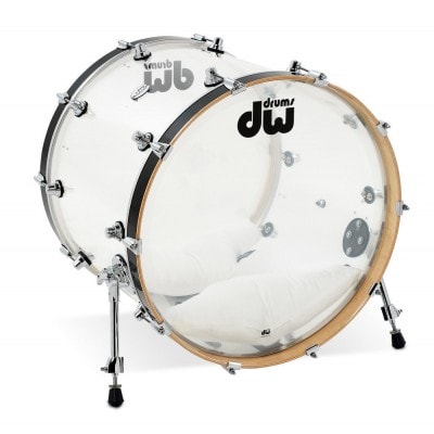 DW DRUM WORKSHOP BASS DRUM DESIGN ACRYLIQUE CLEAR