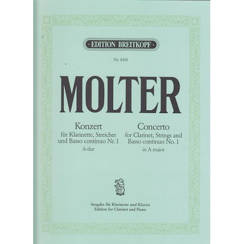  Molter J.m. - Klarinettenkonzert Nr. 1 A-dur - Clarinette, Piano