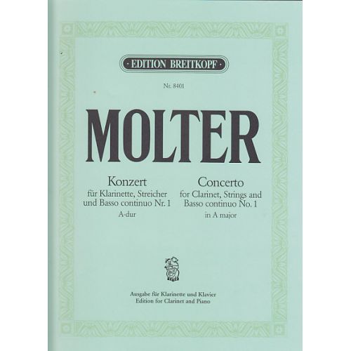 MOLTER J.M. - KLARINETTENKONZERT NR. 1 A-DUR - CLARINETTE, PIANO